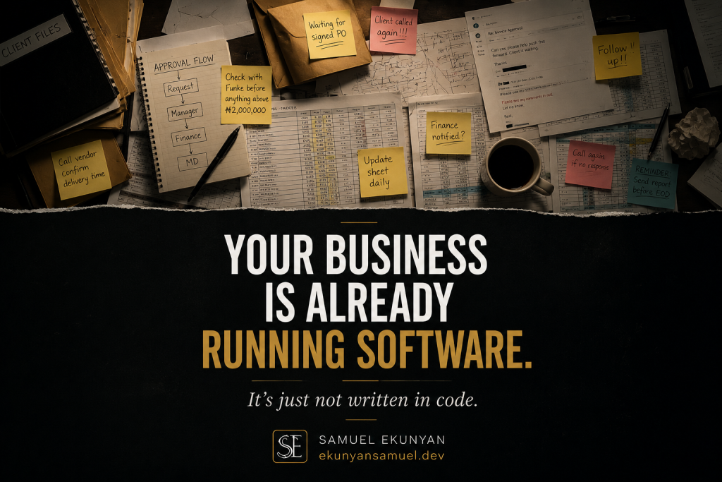 Your Business Is Already Running Software | Samuel Ekunyan